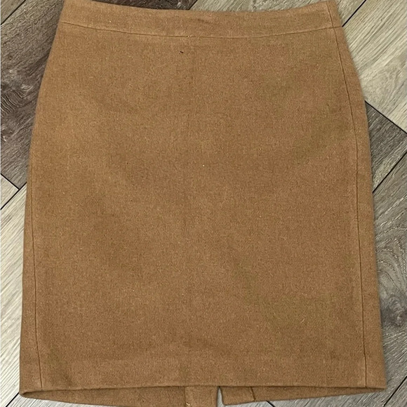 j crew mercantile Tan Wool Pencil Skirt Womens 2 Norm Preppy Capsule Academia - Picture 10 of 10